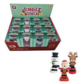 Muñeco Solar Navidad Jingle Bunch - Papa Noel, Muñeco de Nieve y Reno