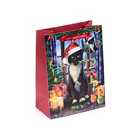 Bolsa de Regalo Navidad Lisa Parker Gato Krampus Mediana
