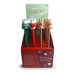 Bolígrafo Borrable Inkredible Navidad con Tope Conejo Festive Friends 