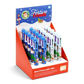 Bolígrafo Multicolor con 6 Colores Navidad Festive Friends 