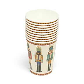 Set de 10 Vasos de Papel para Fiesta Navideña Cascanueces (9oz)