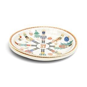 Set de 10 Platos de Papel para Fiesta Navideña Cascanueces 