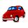 Cojín de Peluche con Forma de Coche Fiat 500 Rojo