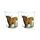 Juego de Dos Vasos de Cristal Vaca Escocesa Highland Coo 